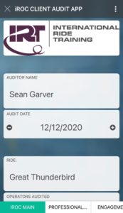 IRT Audit App Screen
